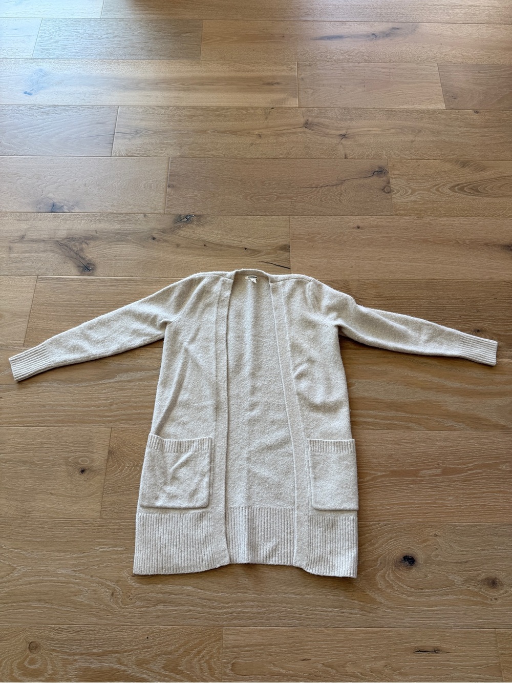 Good threads Open-Front Longline Pocket Cardigan - Cream